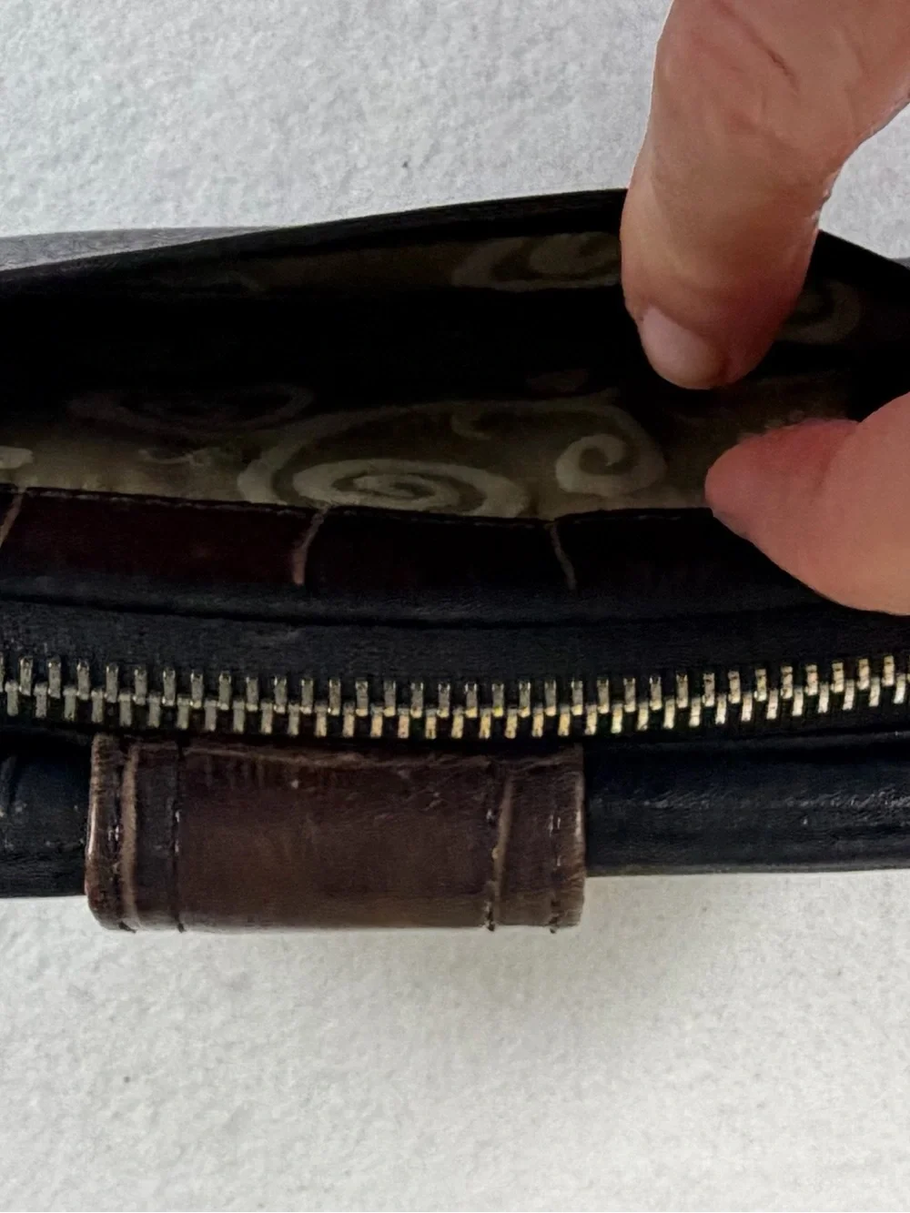 Brighton Black Brown Leather Organizer Wallet Zip Around Card ID Holder